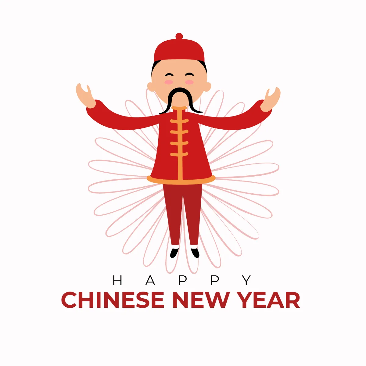 Chinese New Year Old Man Clip Art Templates