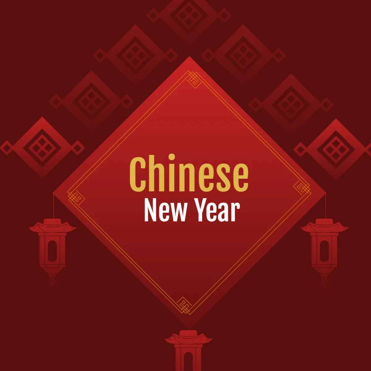 Square Chinese New Year Clip Art Templates