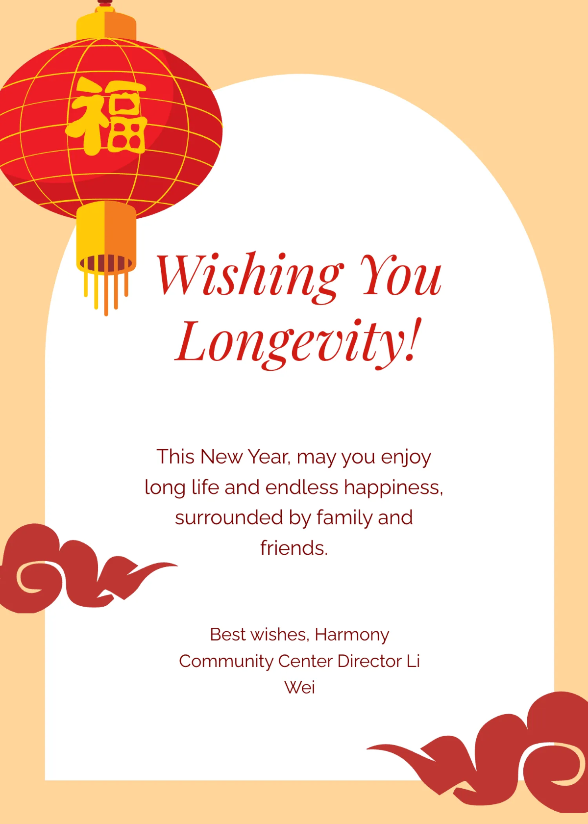 Free Chinese New Year Longevity Wishes Template to Edit Online Free Chinese New Year Longevity Wishes Template to Edit Online
