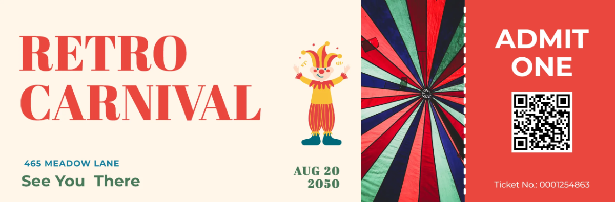 Free Retro Carnival Ticket Template to Edit Online Free Retro Carnival Ticket Template to Edit Online
