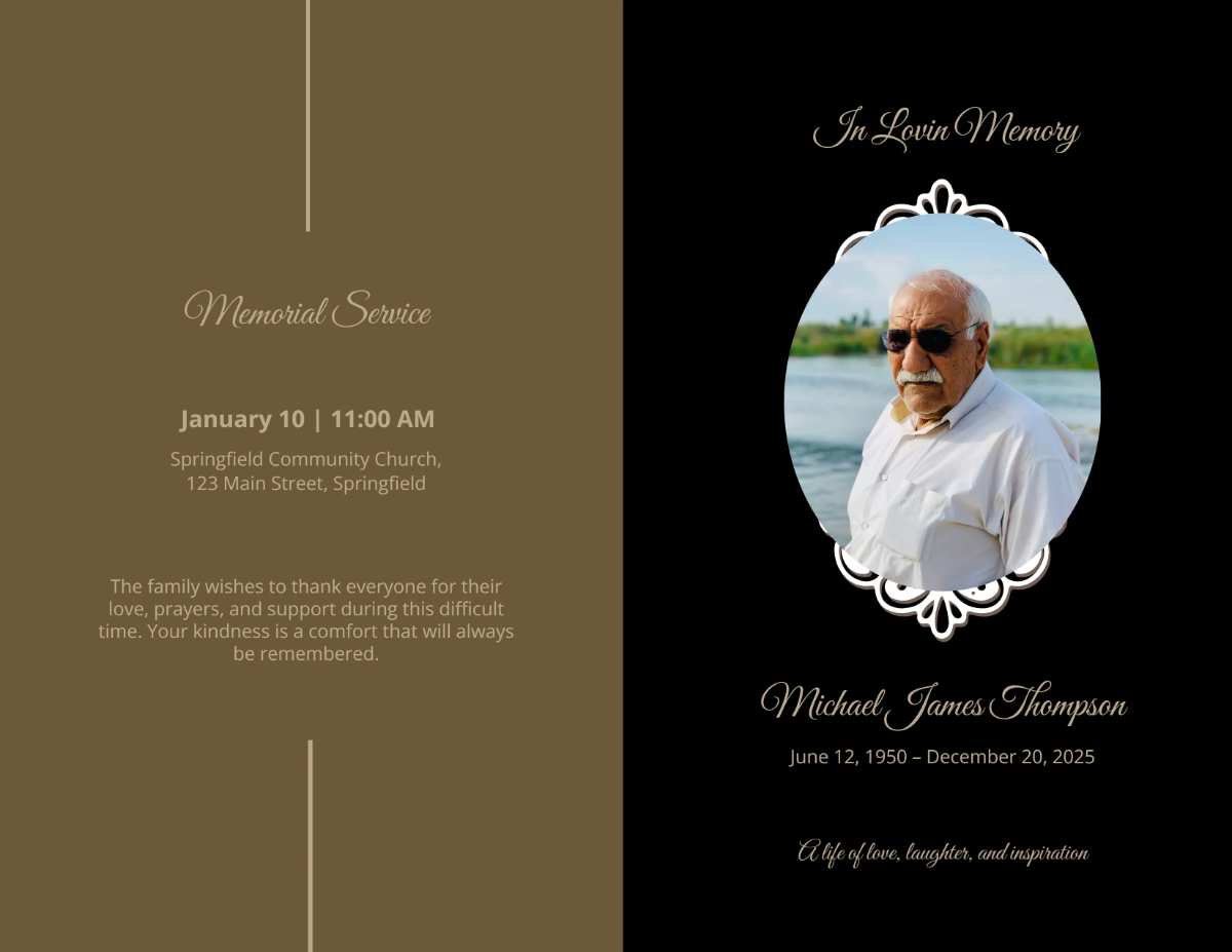 Free In Loving Memory Eulogy Template to Edit Online