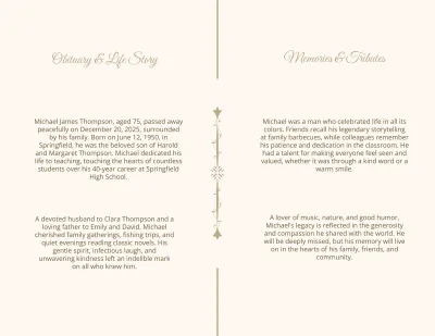 Free In Loving Memory Eulogy Template to Edit Online