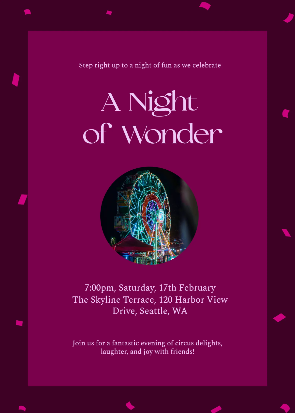 Free Carnival Circus Night Invitation Template to Edit Online Free Carnival Circus Night Invitation Template to Edit Online