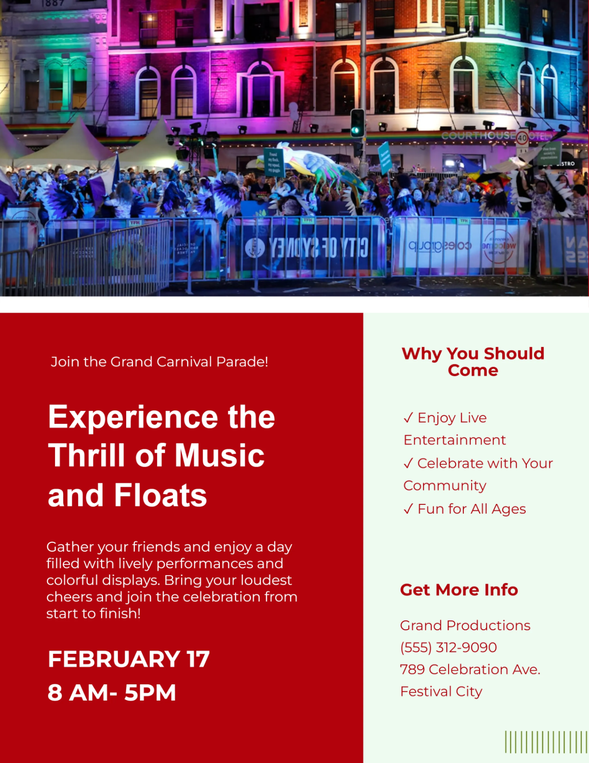 Free Carnival Parade Flyer Template to Edit Online
