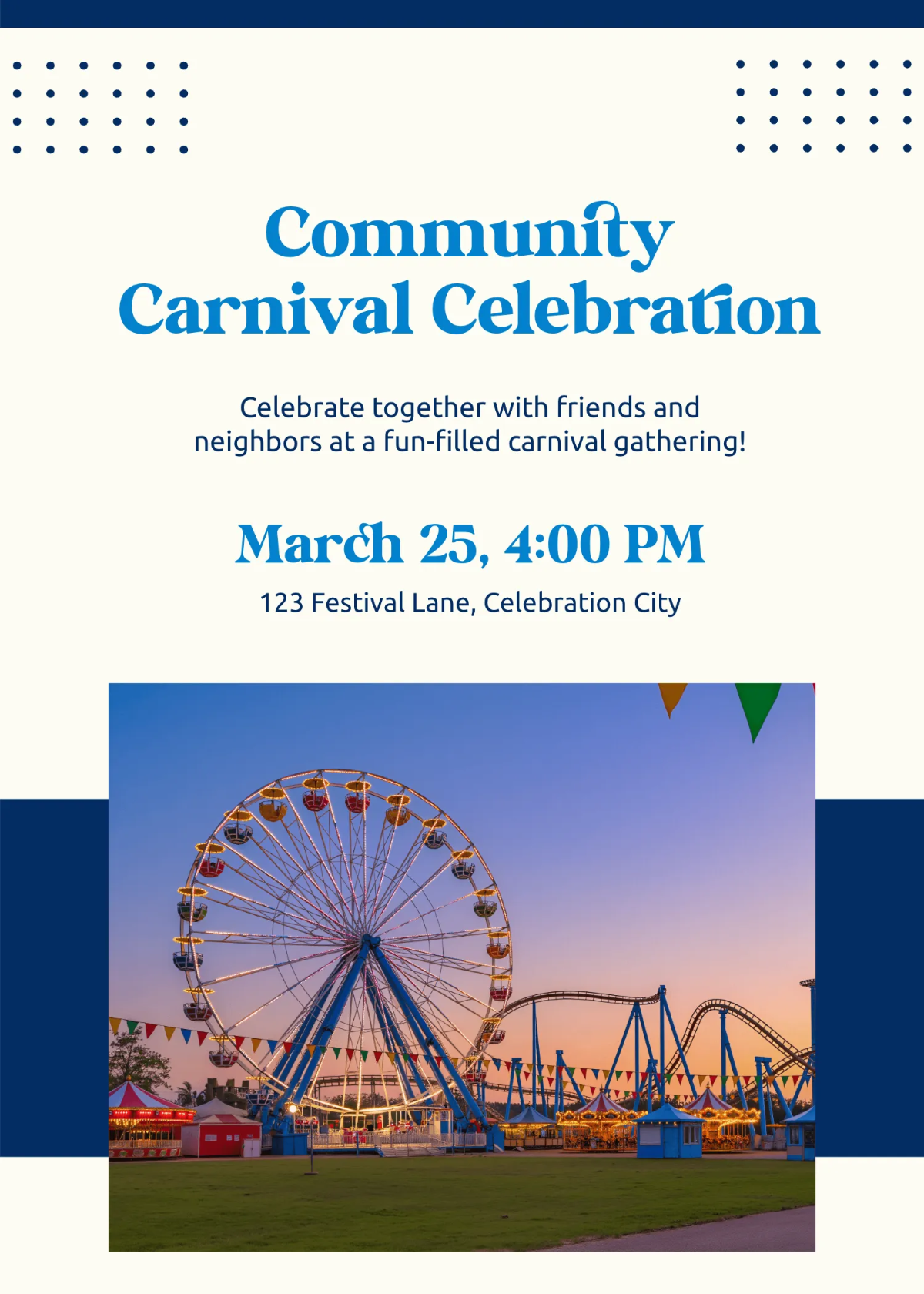 Free Community Gathering Carnival Themed Template to Edit Online Free Community Gathering Carnival Themed Template to Edit Online