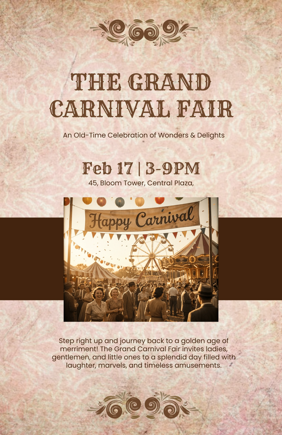 Free Vintage Carnival Poster Template to Edit Online
