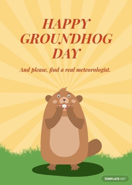 Funny Groundhog Day Card Template