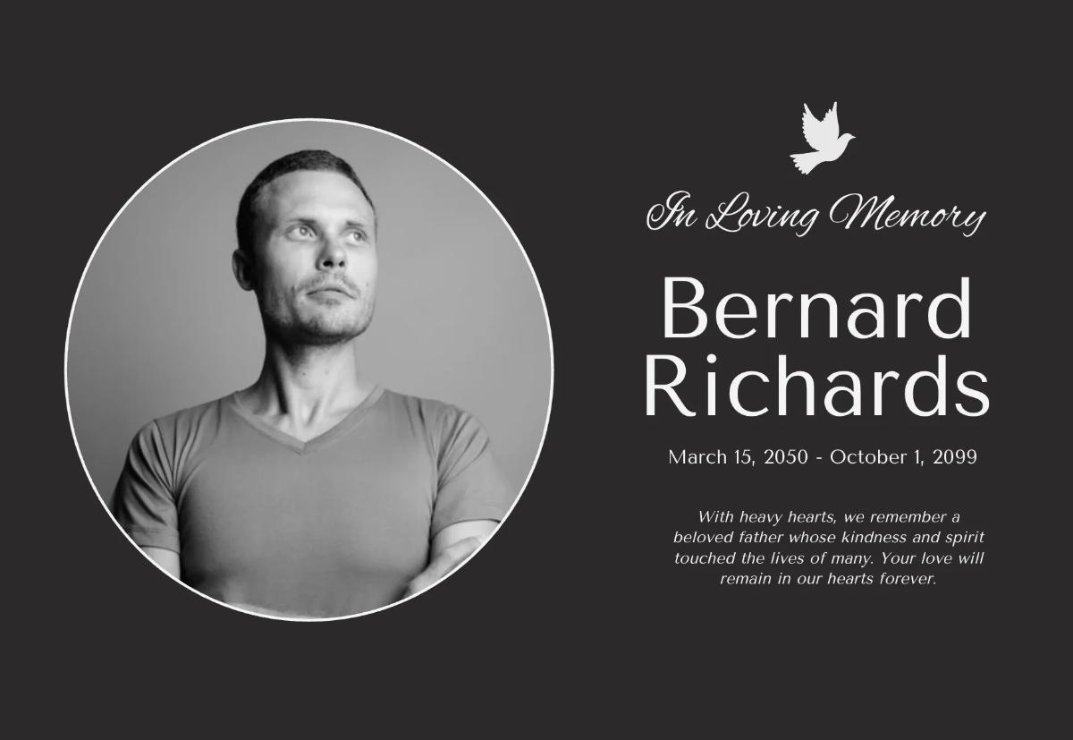 Free In loving Memory Remembrance Card Template to Edit Online