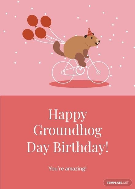 Free Groundhog Day Birthday Card Template