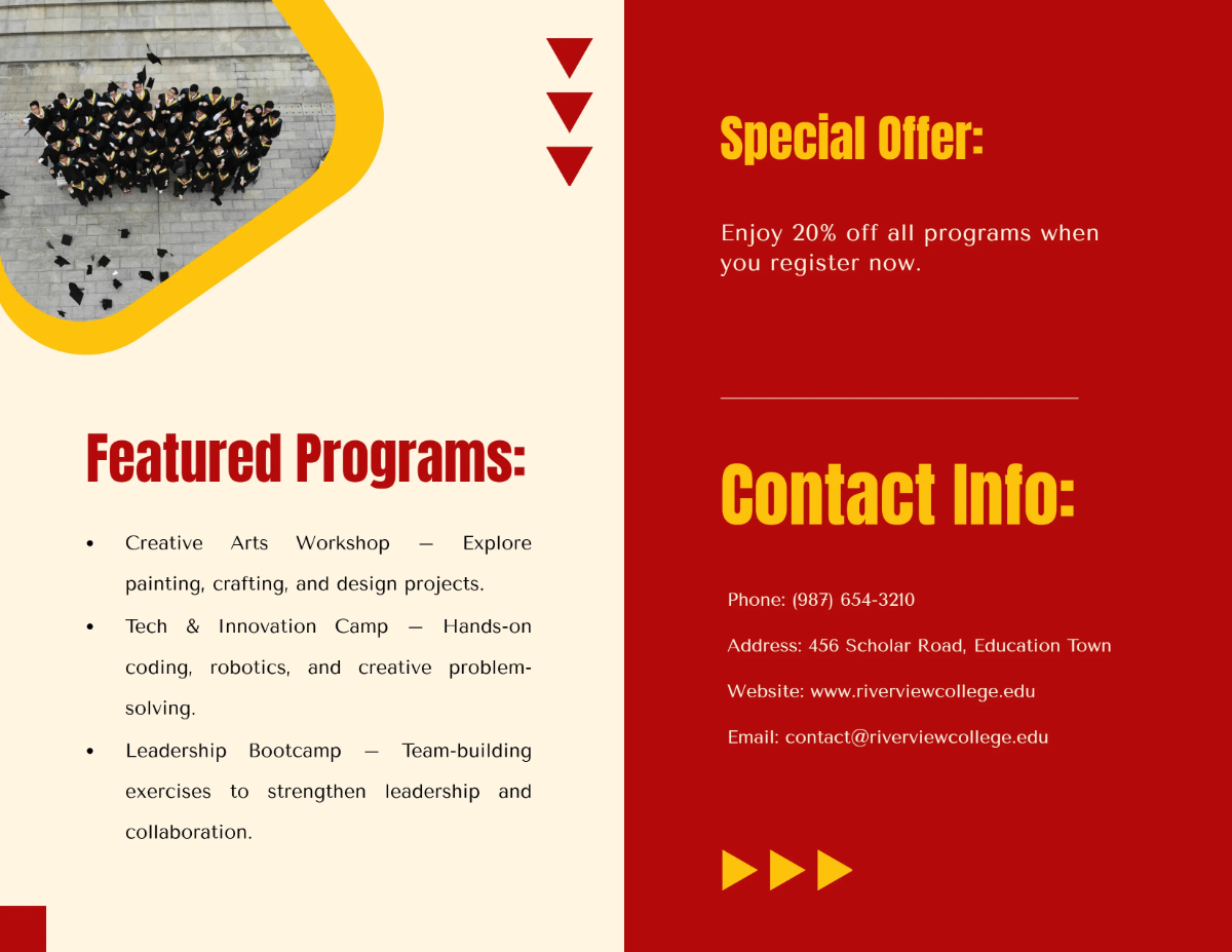 Free College Program Brochure Template to Edit Online