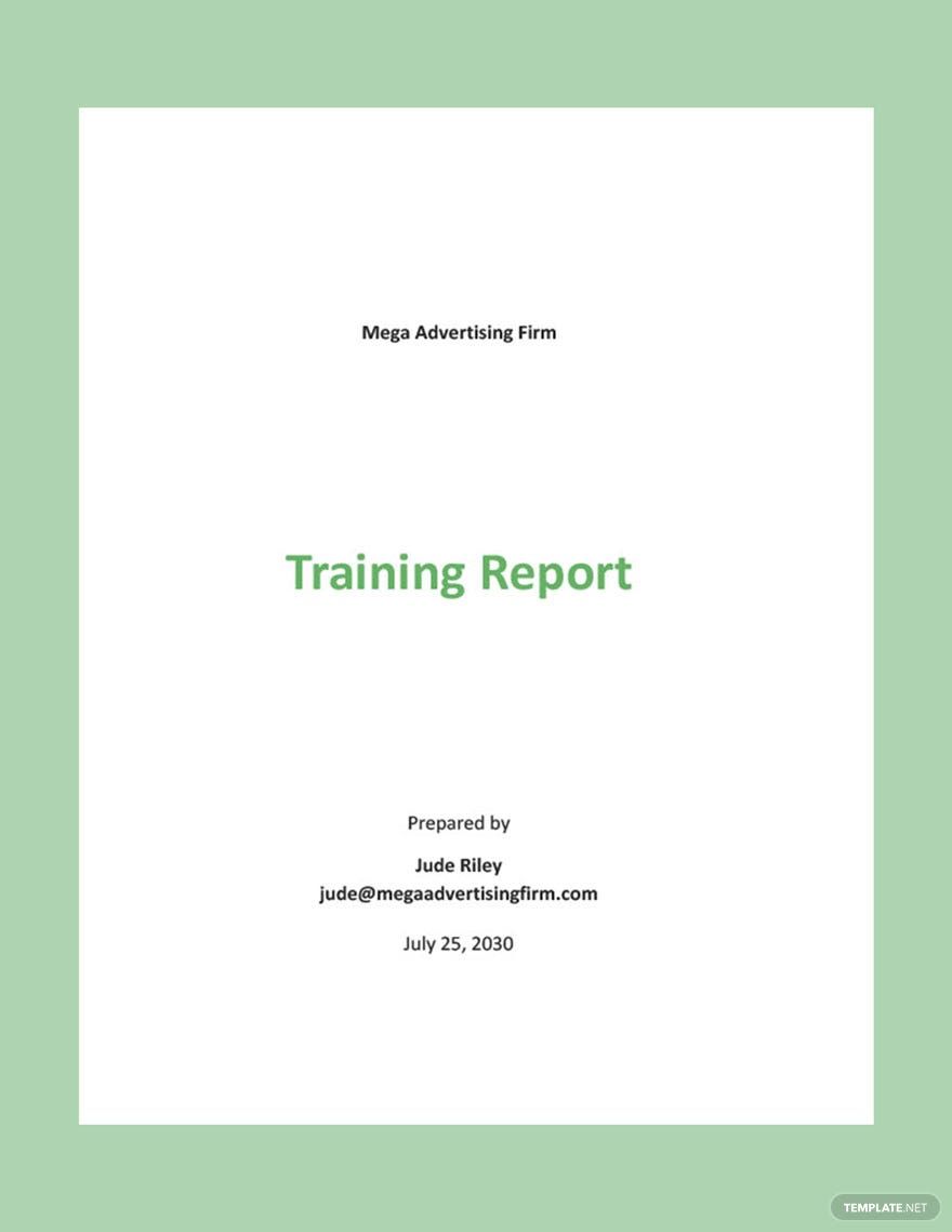 Sample Training Report Template