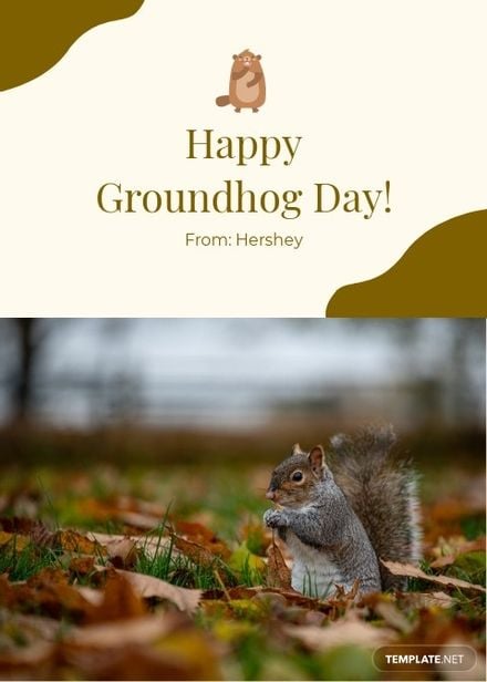 Groundhog Day Photo Card Template