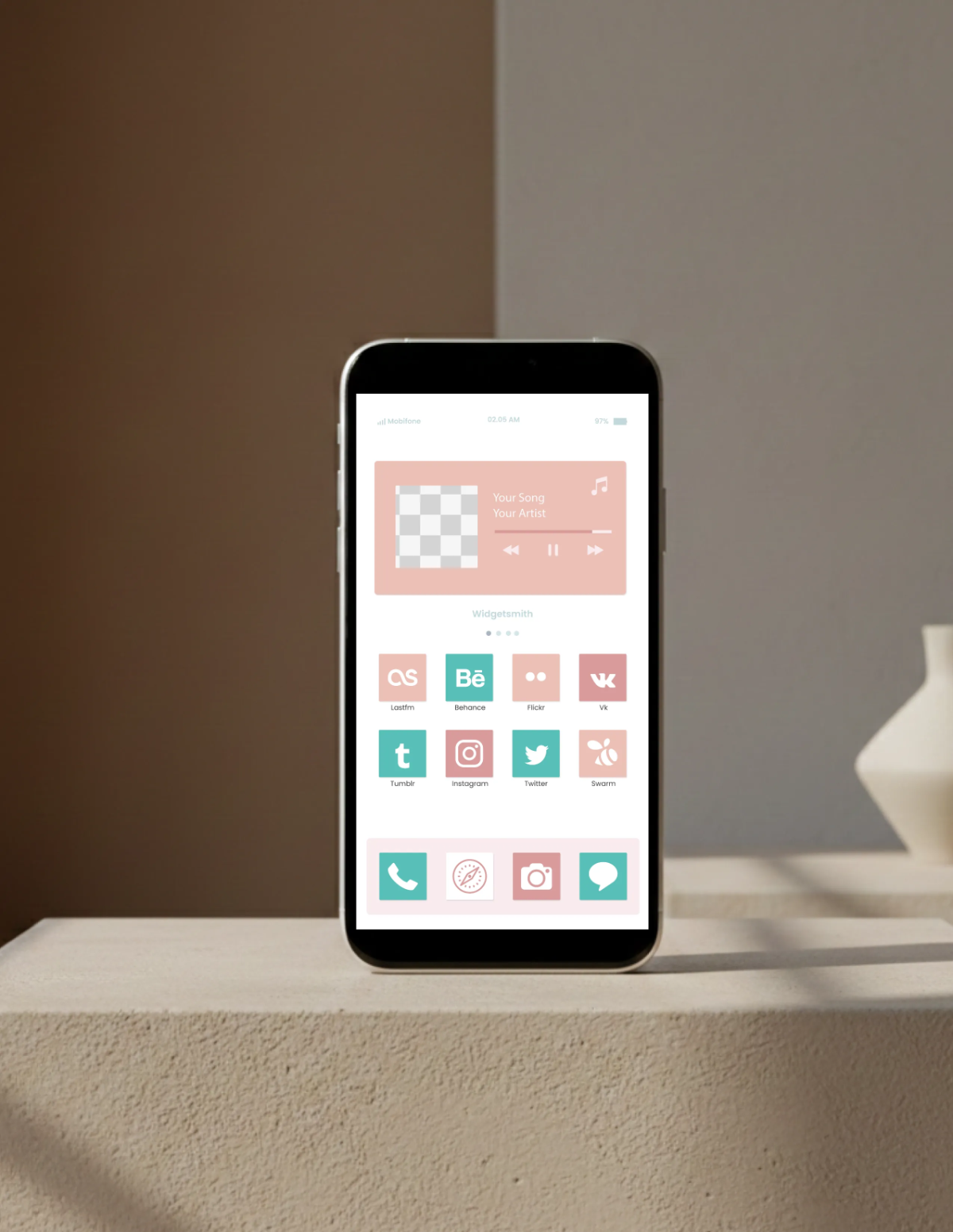 Free Aesthetic Wallpaper iPhone Mockup Template to Edit Online