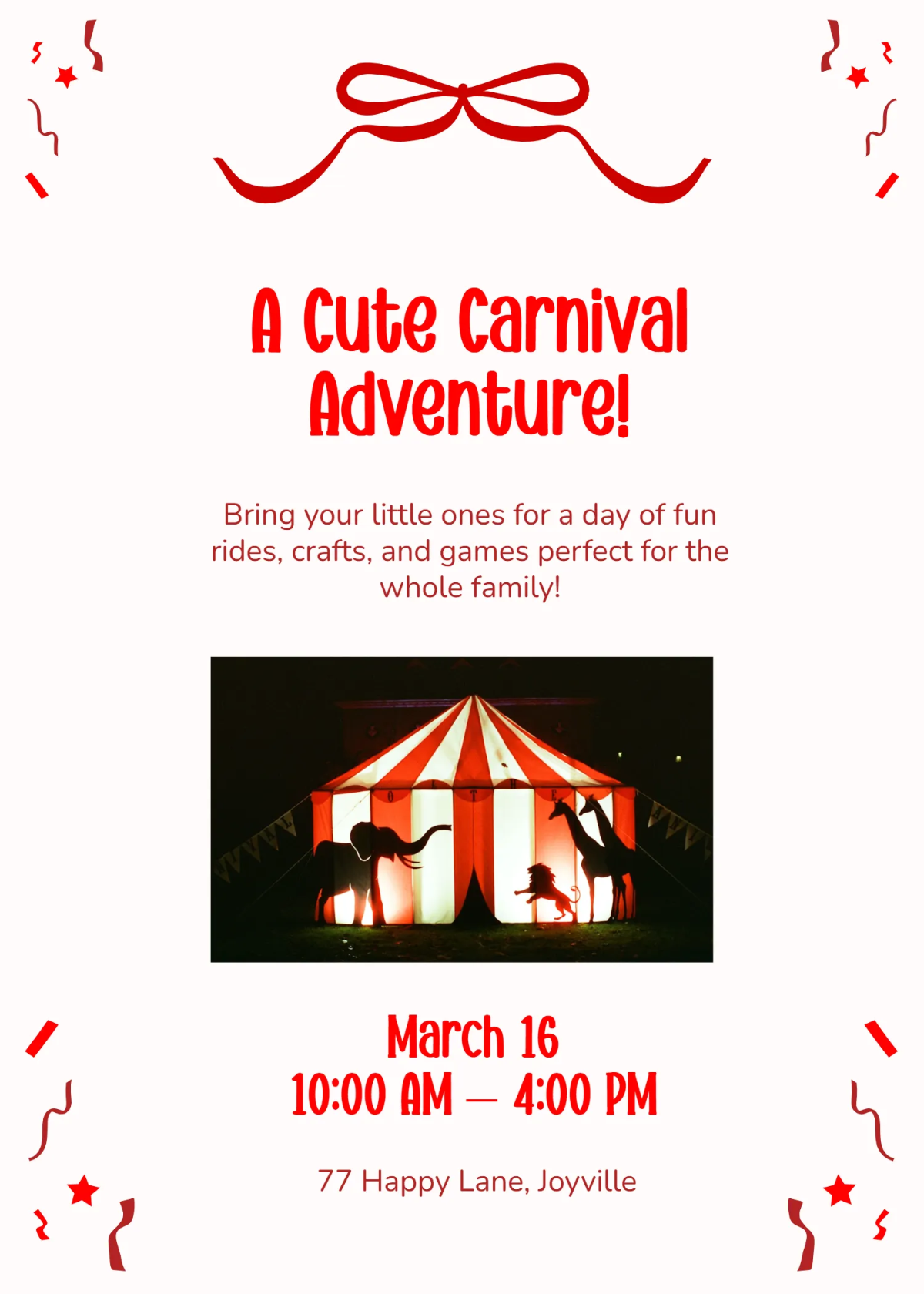 Free Cute Carnival Invitation Template to Edit Online Free Cute Carnival Invitation Template to Edit Online