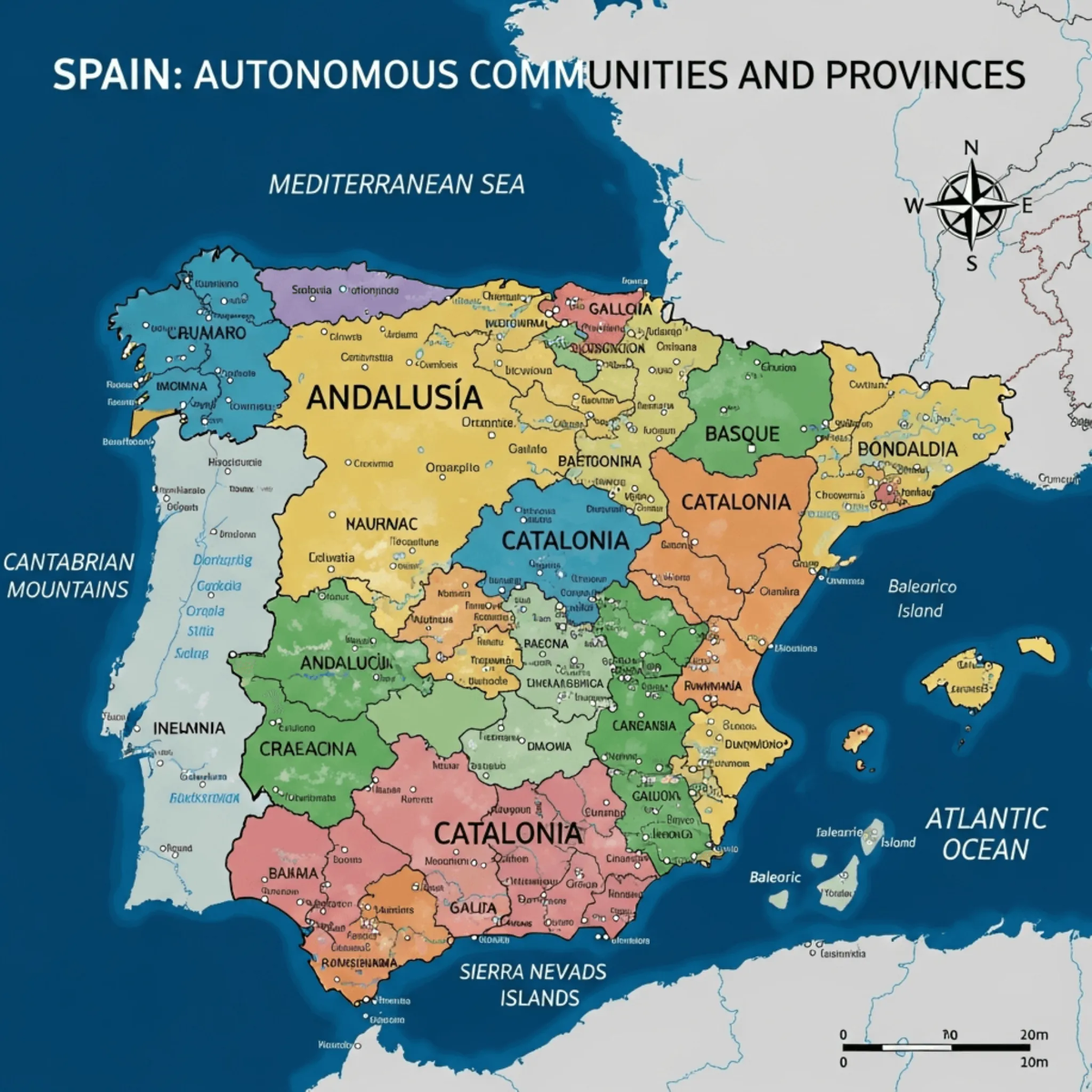 Free Spain Regional Map Template to Edit Online