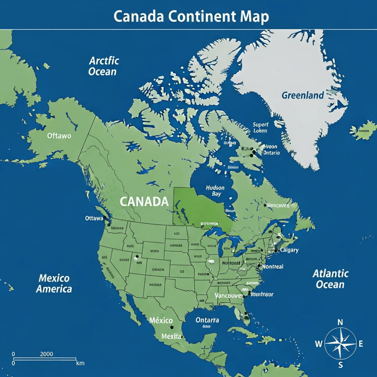 Free Canada Continent Map Template to Edit Online