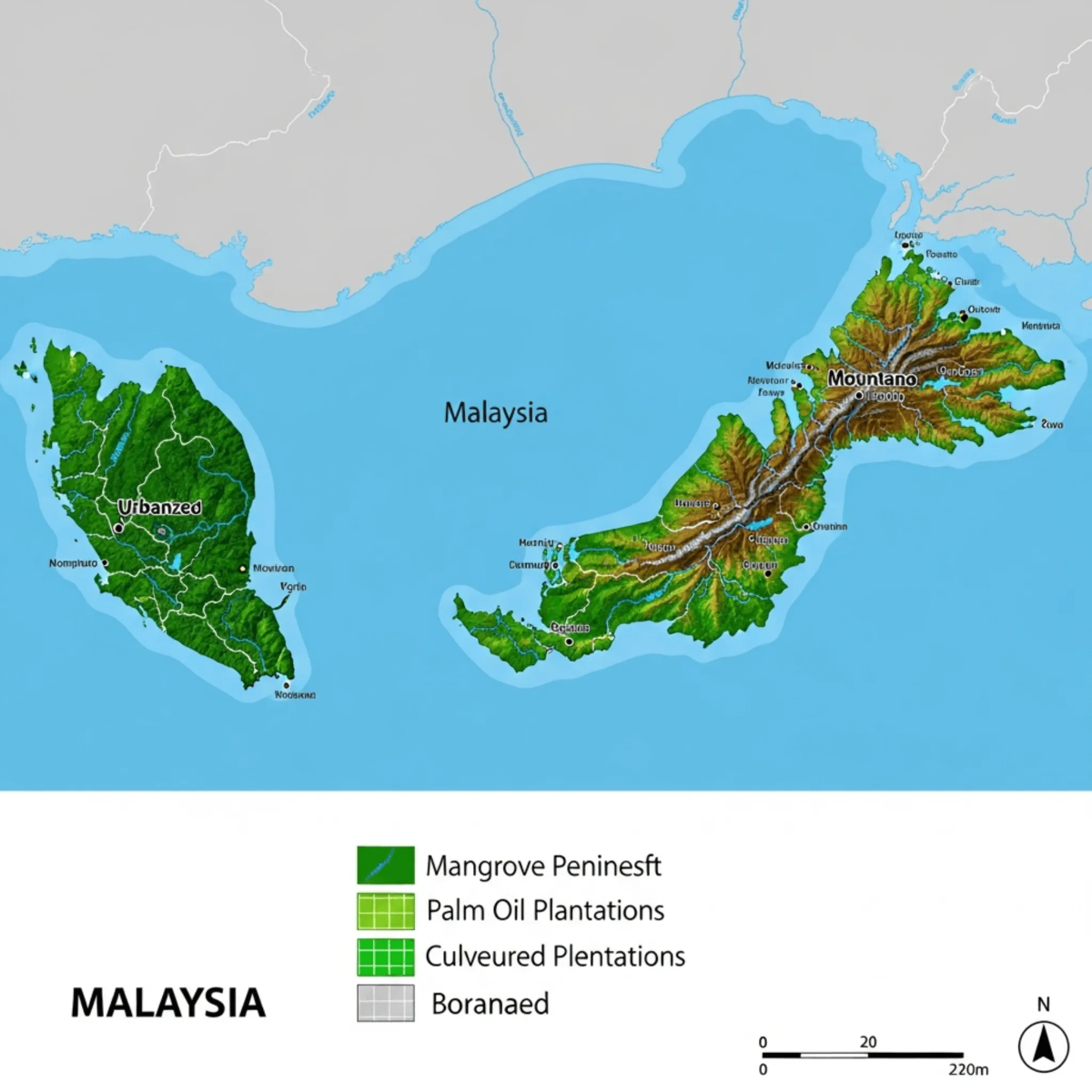 Free Malaysia Vegetation Map Template to Edit Online