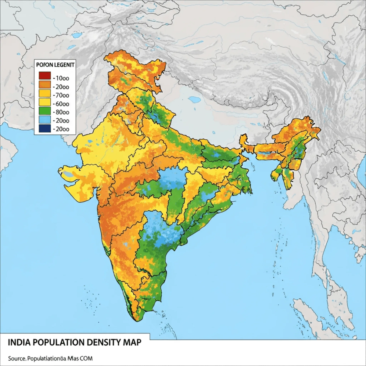 India Population Density Map