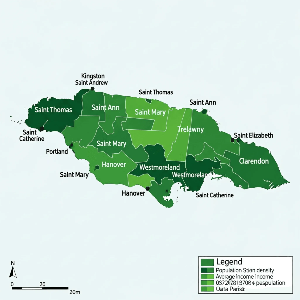 Free Jamaica Choropleth Map Template to Edit Online