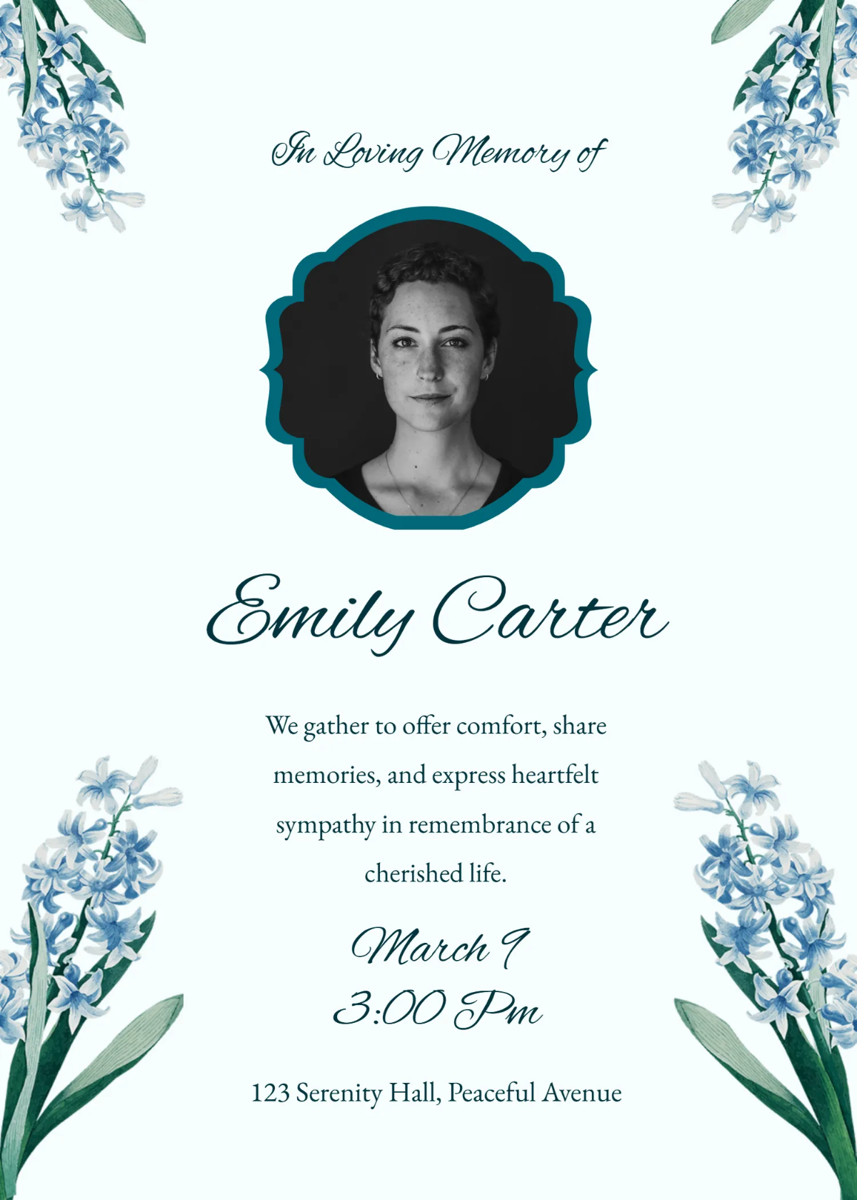 Free In loving Memory Sympathy Template to Edit Online