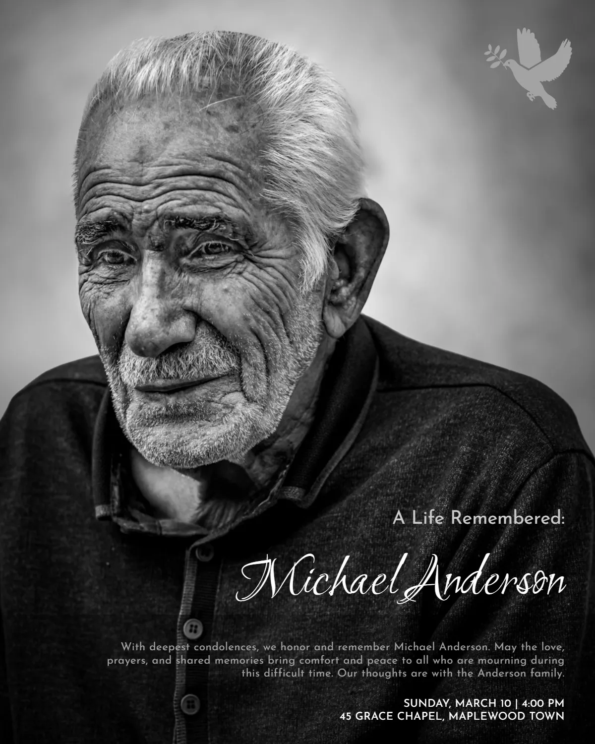 Free In loving Memory Condolence Template to Edit Online