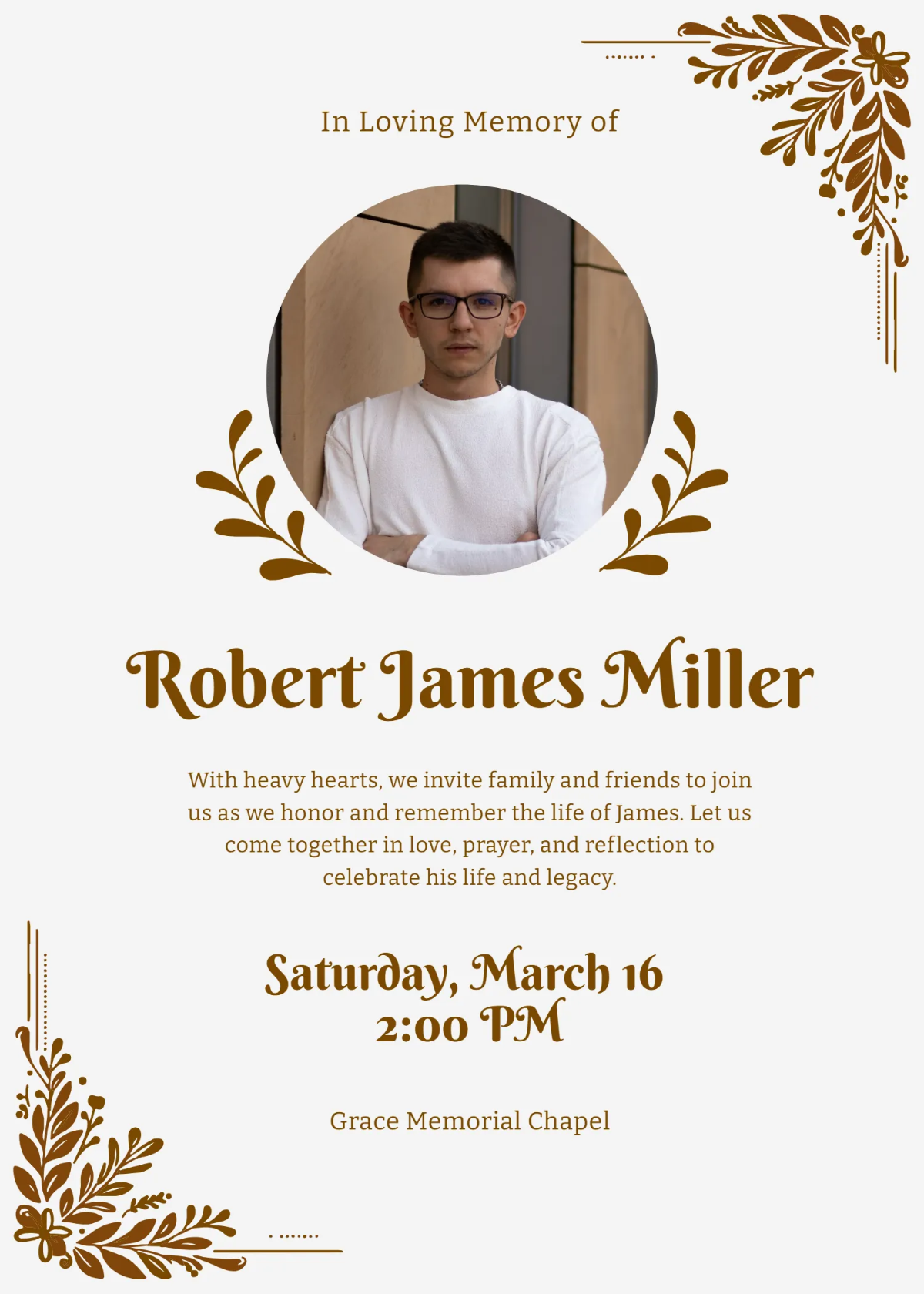 Free In loving Memory Tribute Template to Edit Online