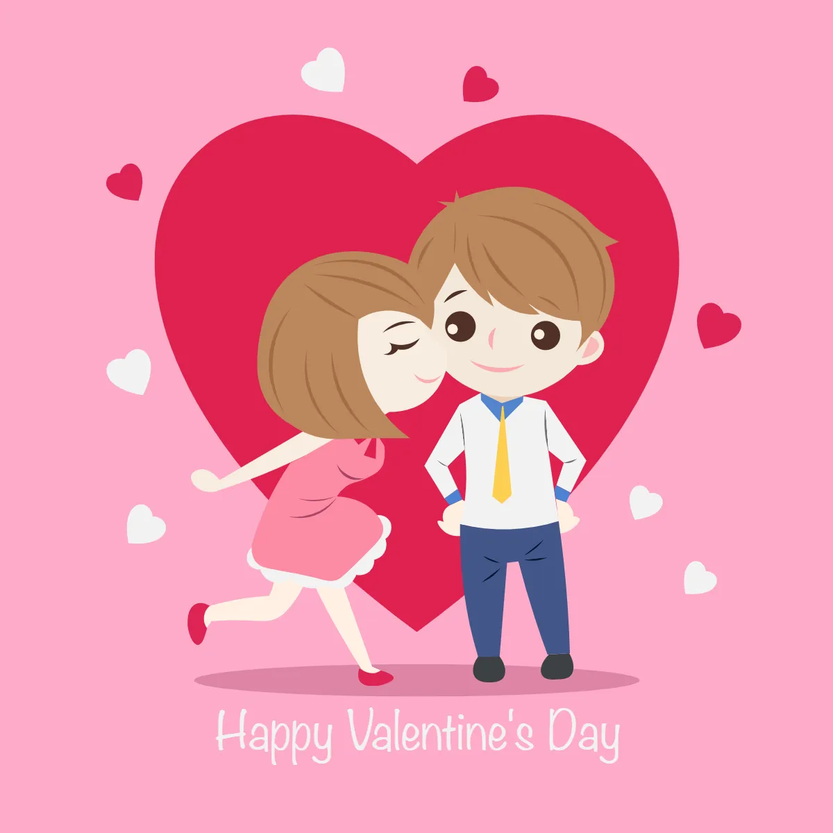 Free Cute Couple Valentines Day Clip Arts Template to Edit Online
