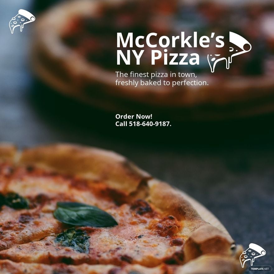 Free Pizza Restaurant Linkedin Post Template