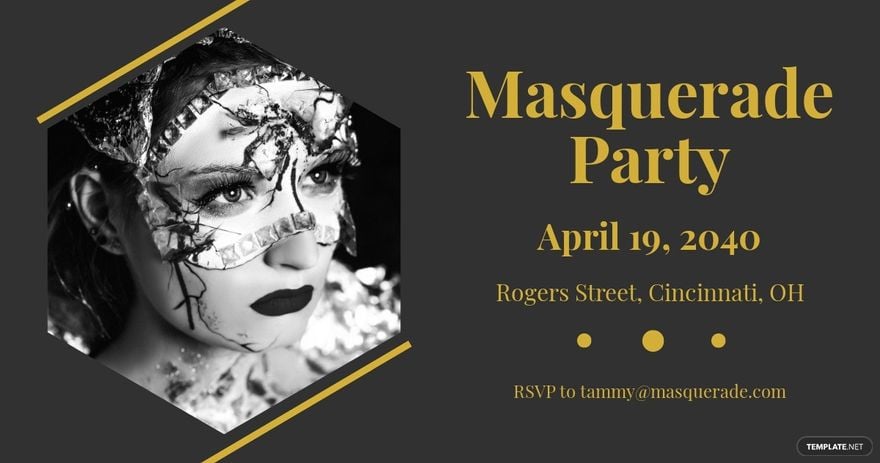 Free Masquerade Party Facebook Post Template