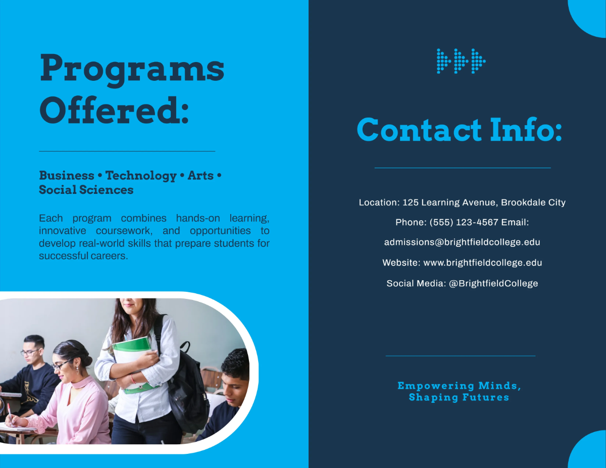 Free Professional College Profile Brochure Template to Edit Online