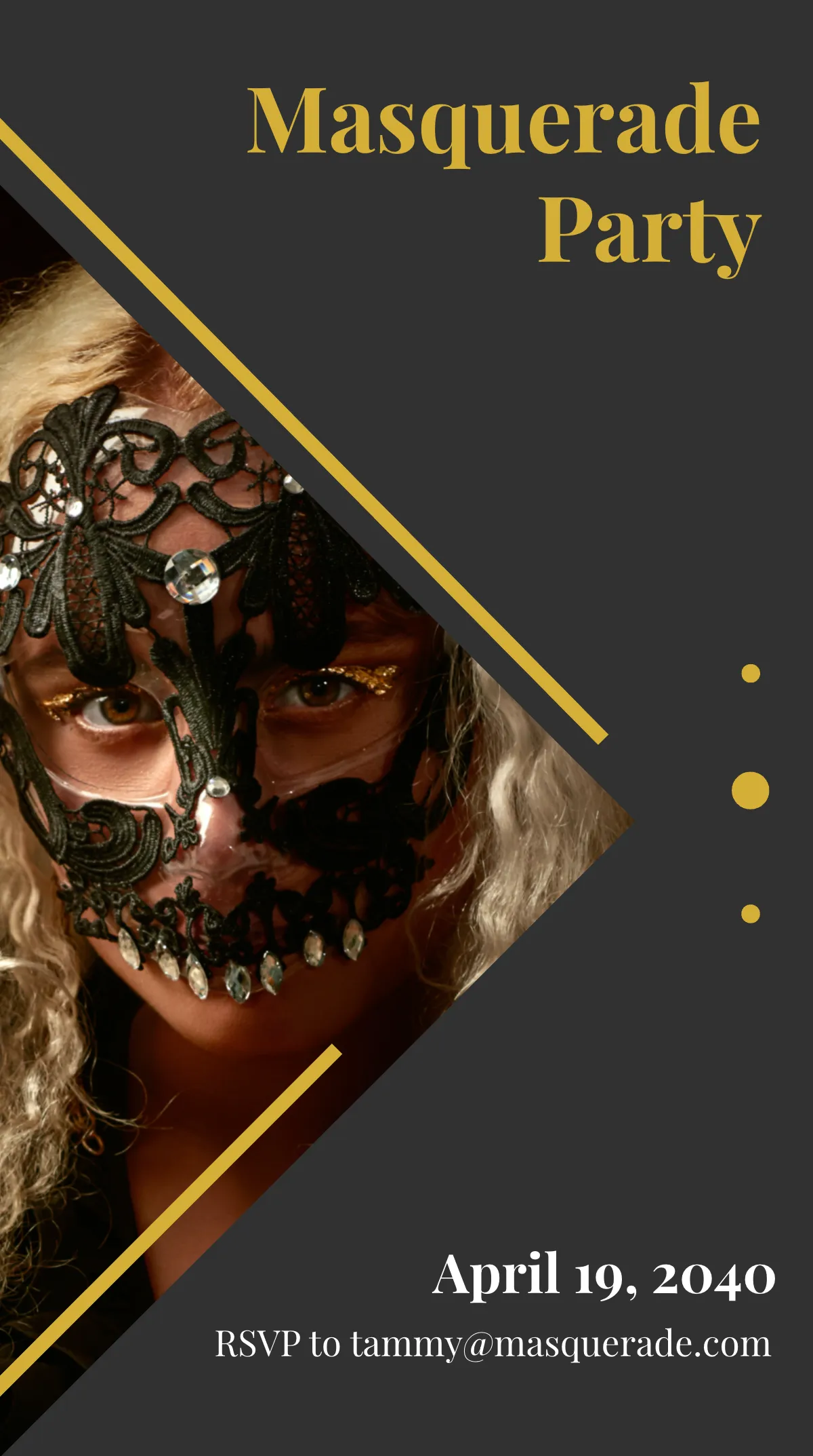 Free Masquerade Party Instagram Story Template to Edit Online