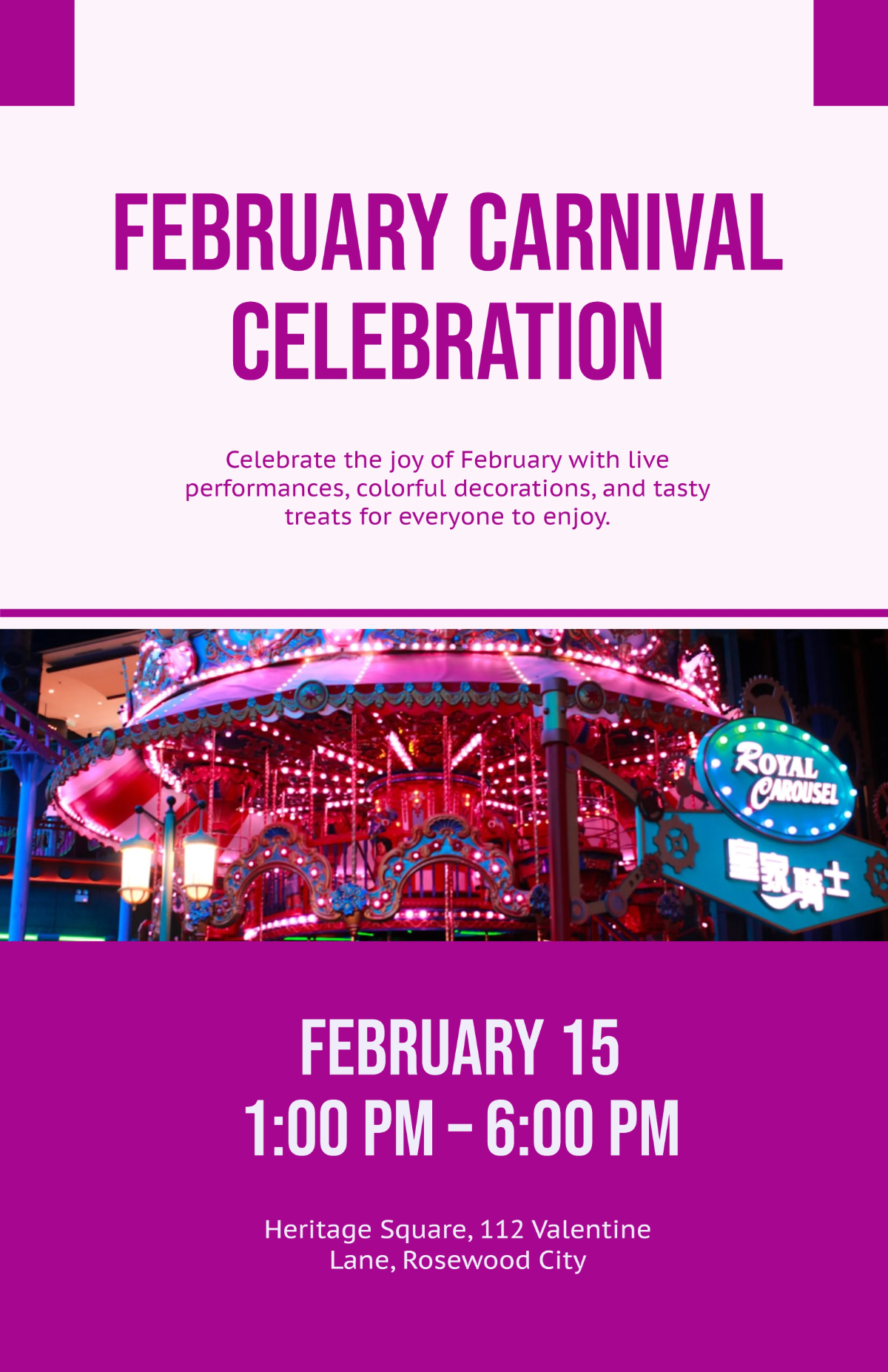 Free February Carnival Poster Template to Edit Online Free February Carnival Poster Template to Edit Online