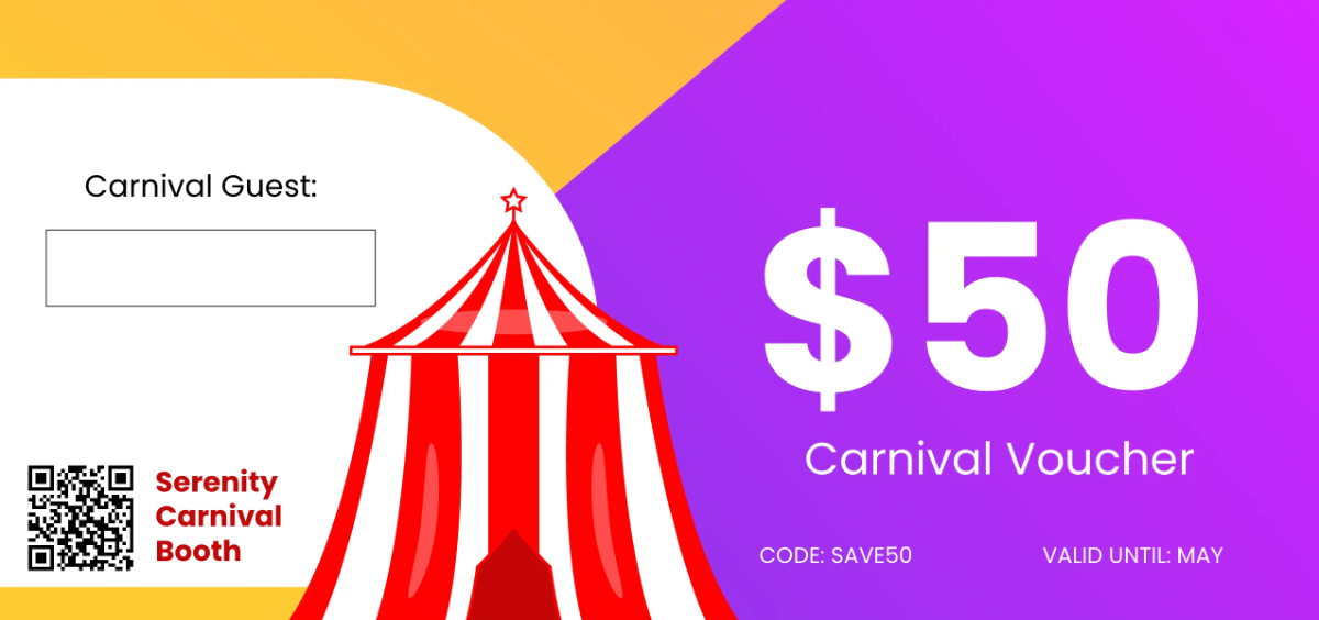 Free Carnival Voucher Template to Edit Online