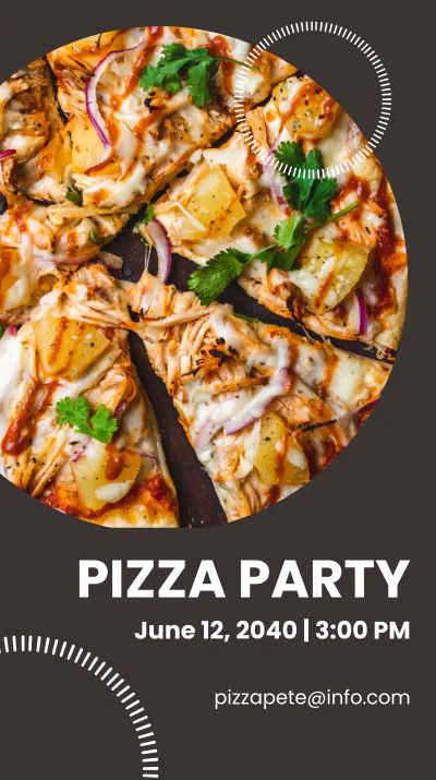 Free Pizza Party Instagram Story Template to Edit Online