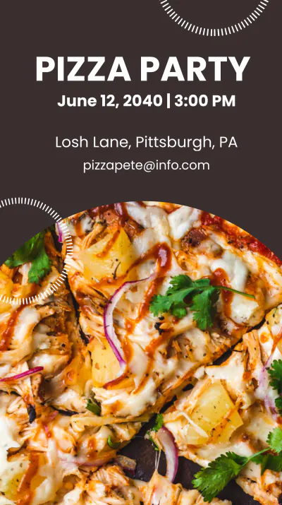 Free Pizza Party Instagram Story Template to Edit Online