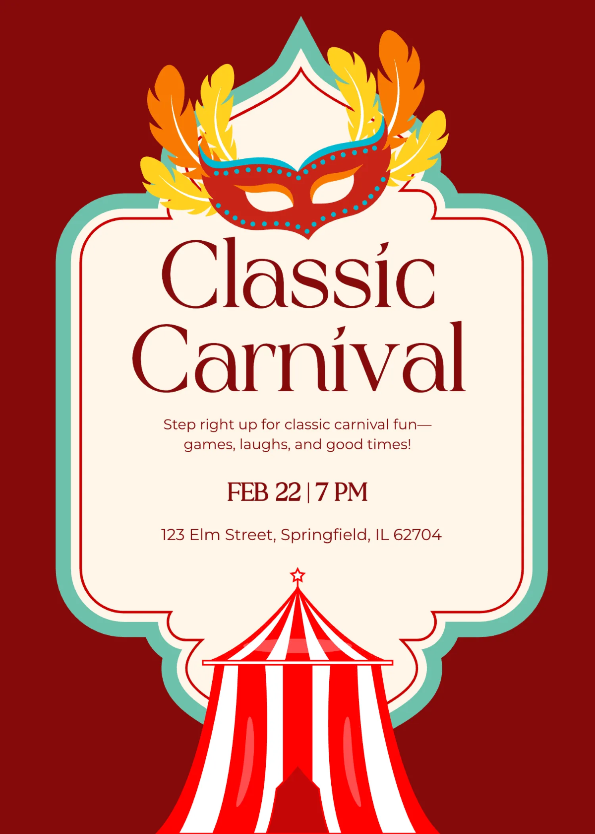 Free Classic Carnival Invitation Template to Edit Online
