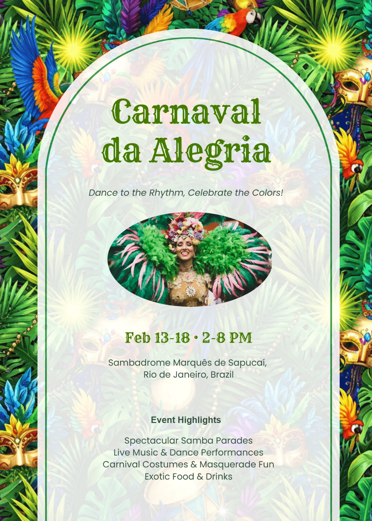 Free Beautiful Rio Carnival Template to Edit Online