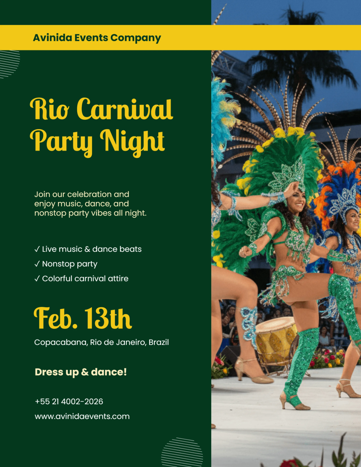 Free Rio Carnival Party Template to Edit Online