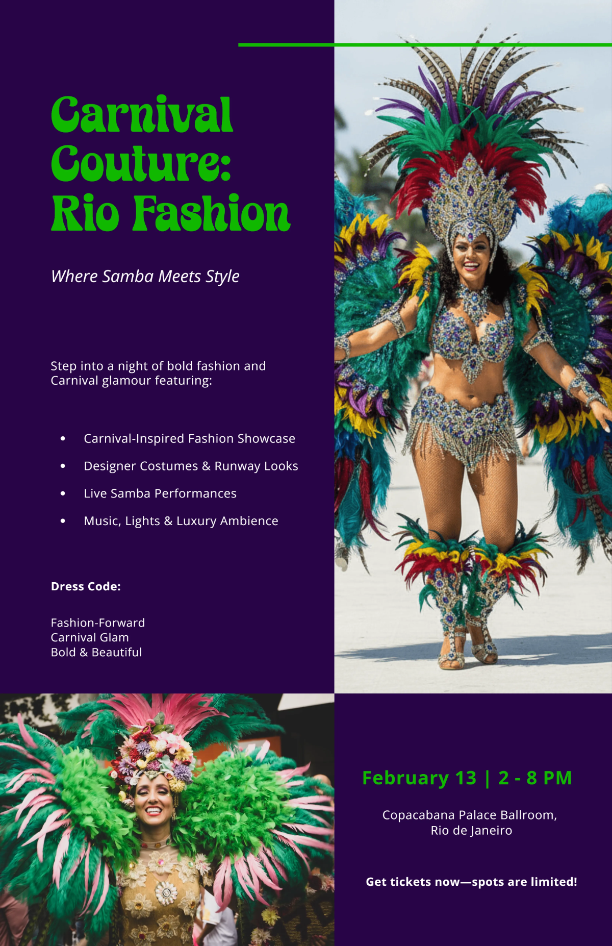 Free Rio Carnival Fashion Template to Edit Online