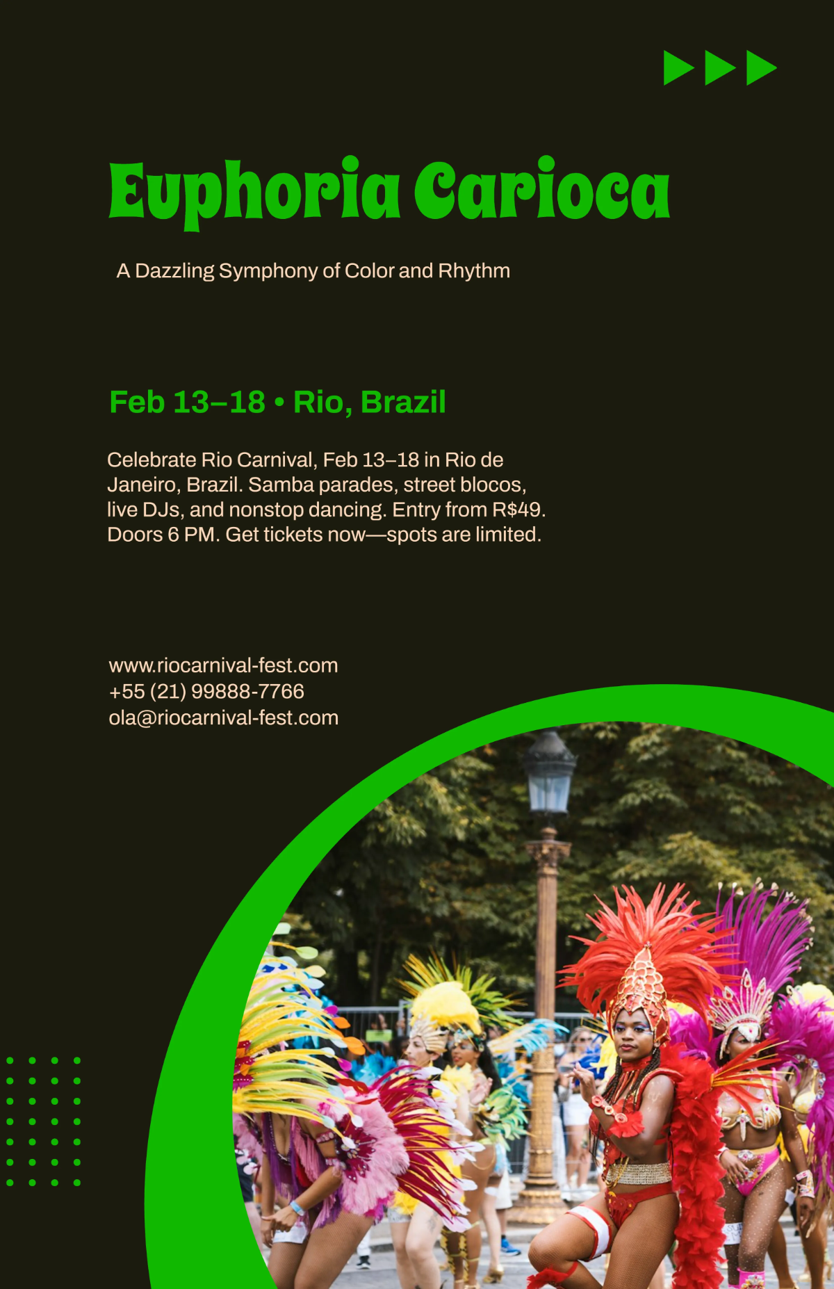 Free Festive Rio Carnival Poster Template to Edit Online
