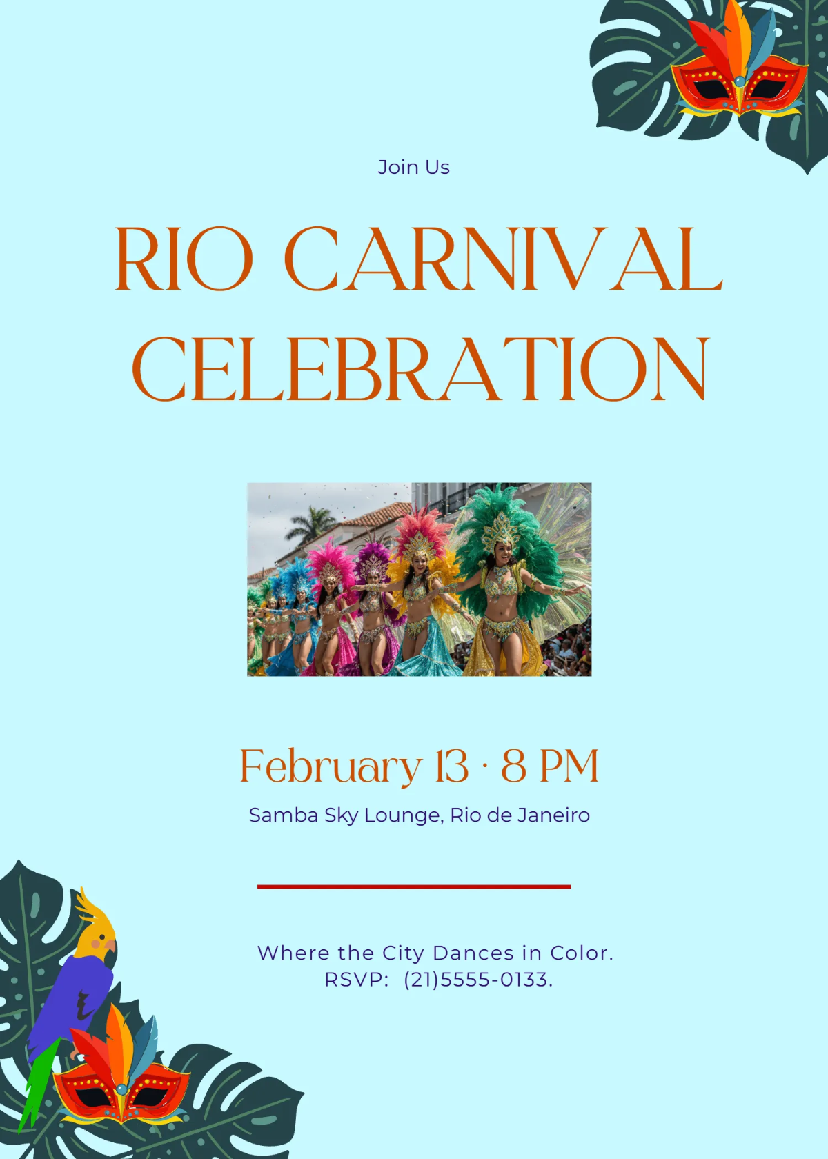 Creative Rio Carnival Invitation Template