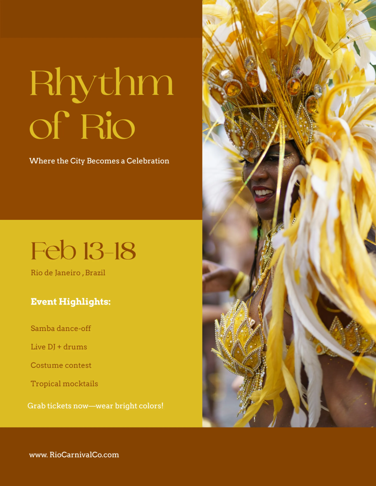 Free Colorful Rio Carnival Flyer Template to Edit Online