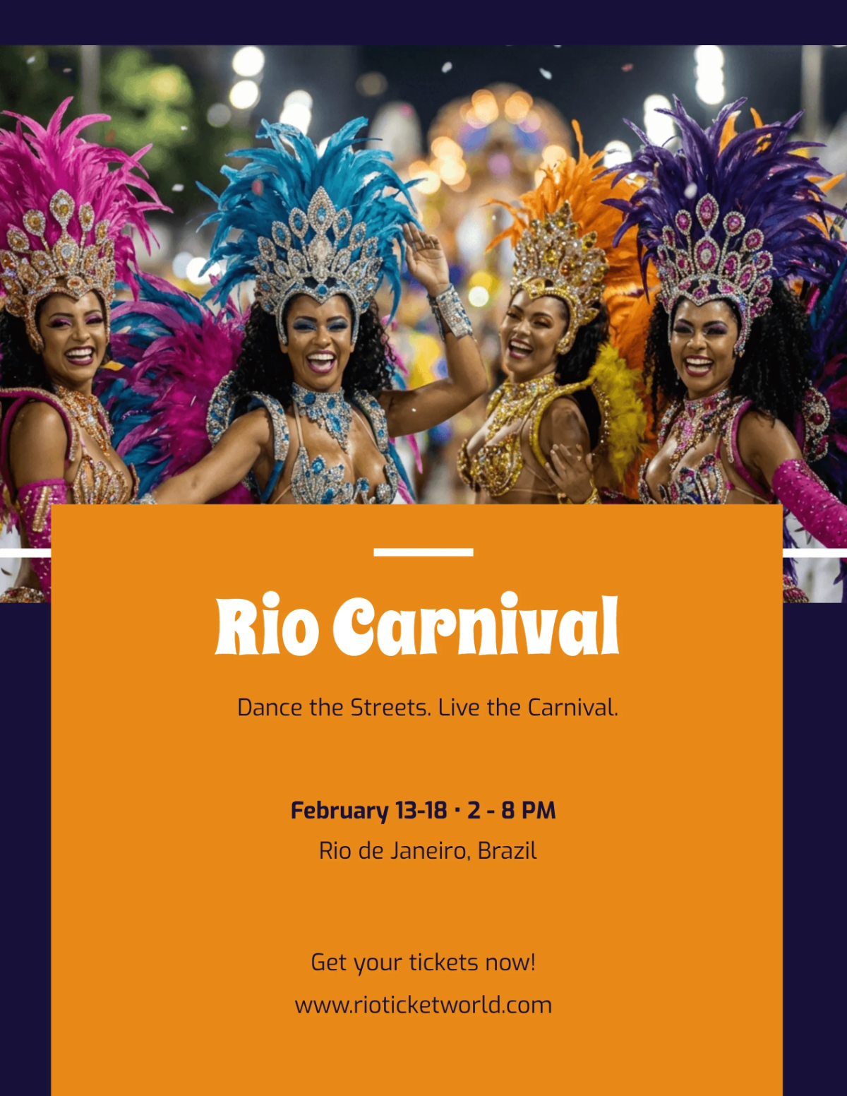Free Minimalist Rio Carnival Flyer Template to Edit Online