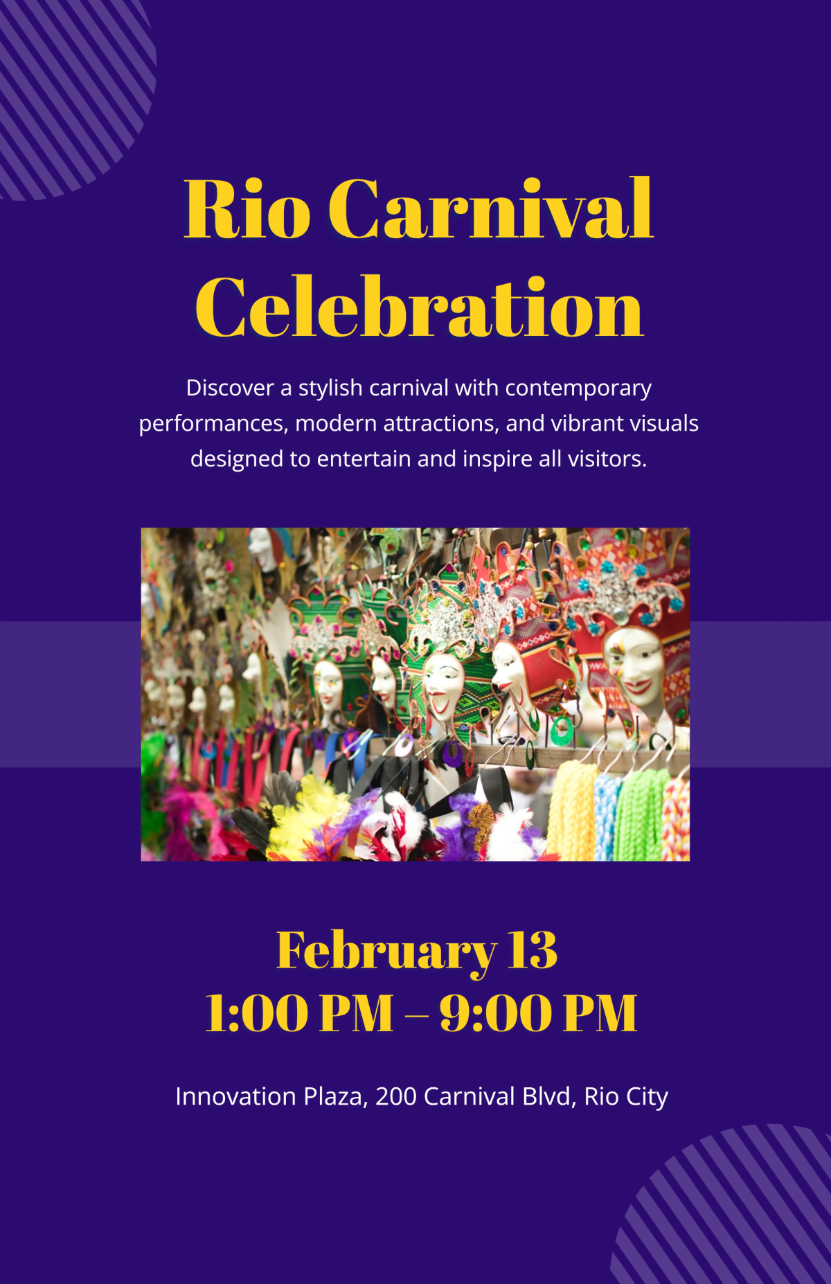 Free Modern Rio Carnival Poster Template to Edit Online