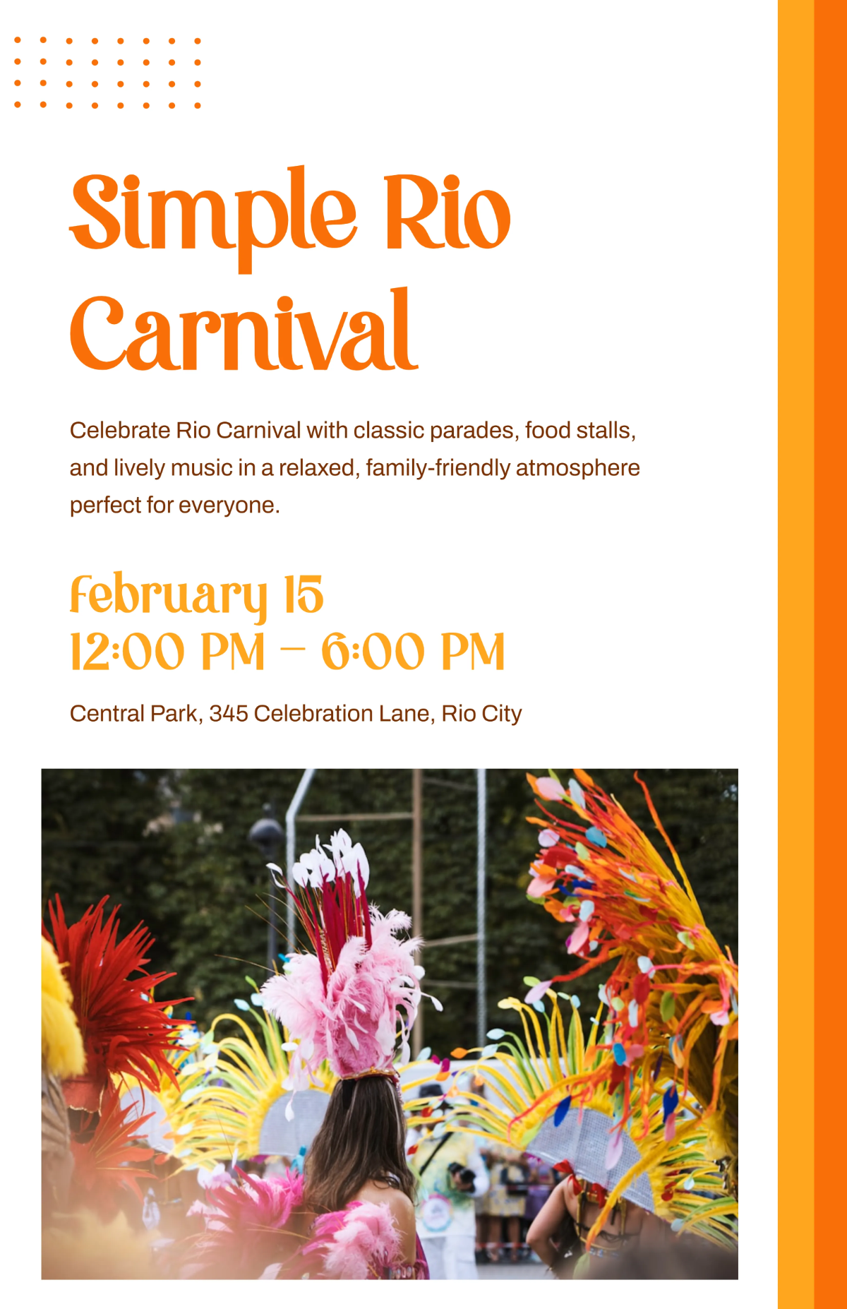 Free Simple Rio Carnival Poster Template to Edit Online