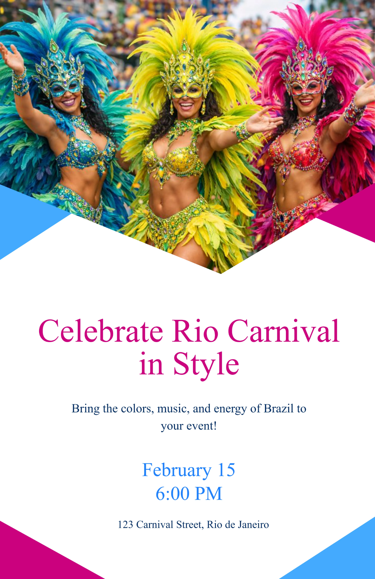 Free Design Rio Carnival Poster Template to Edit Online