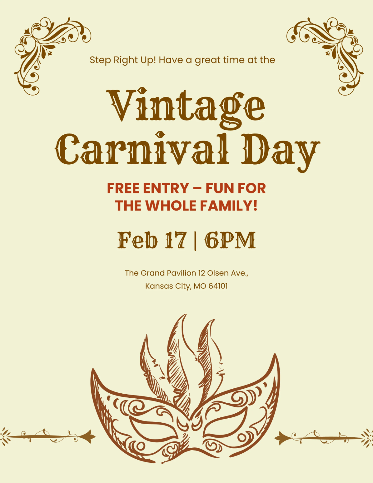 Free Vintage Carnival Flyer Template to Edit Online