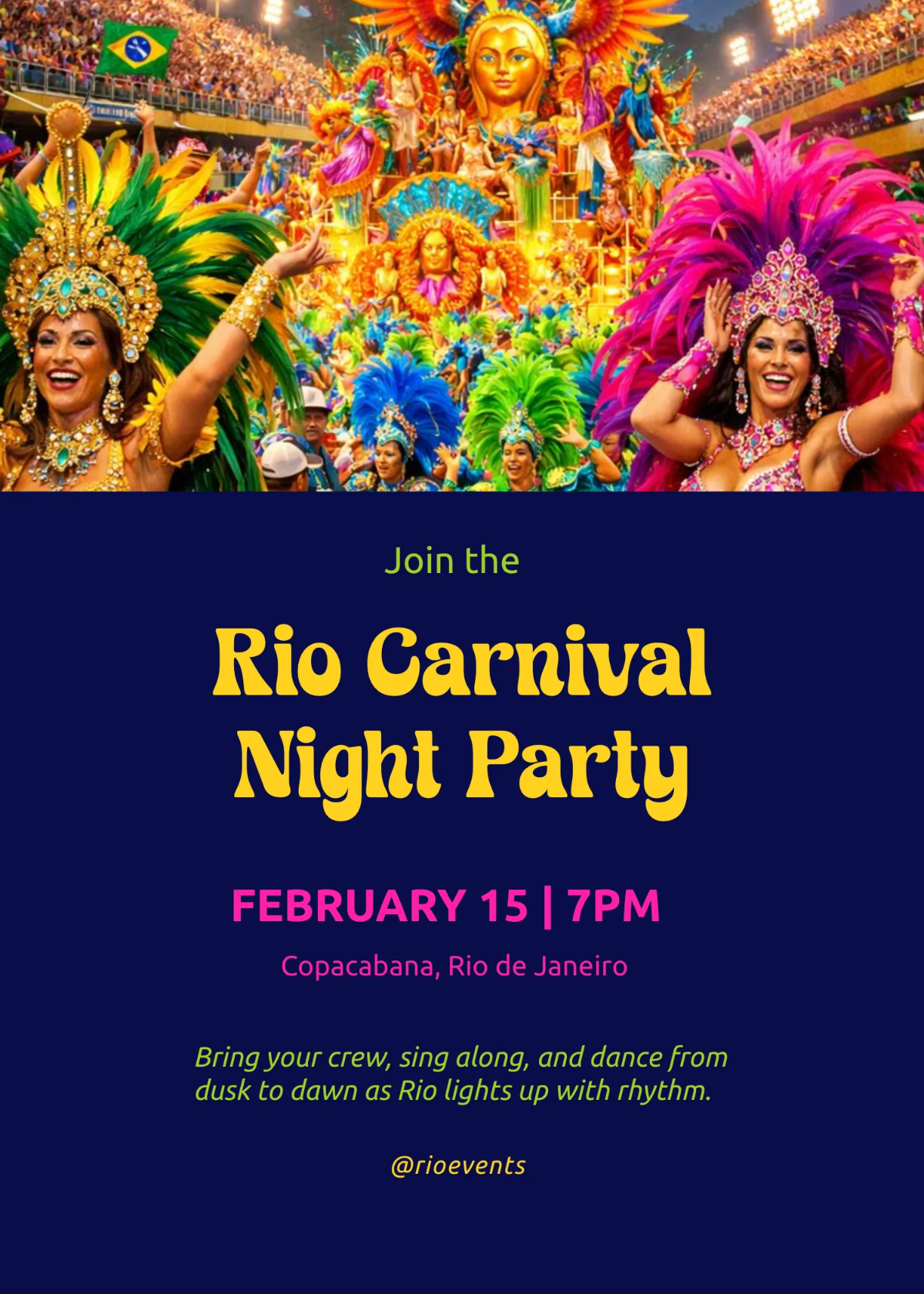 Free Rio Carnival Night Party Template to Edit Online