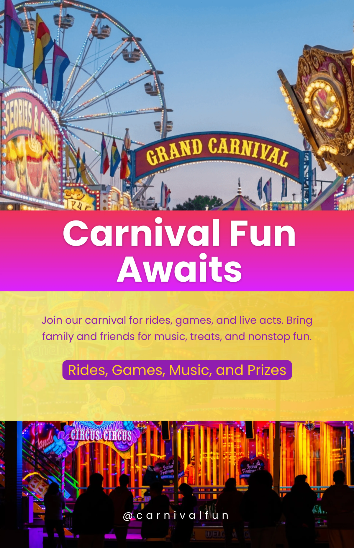 Free Colorful Carnival Poster Template to Edit Online