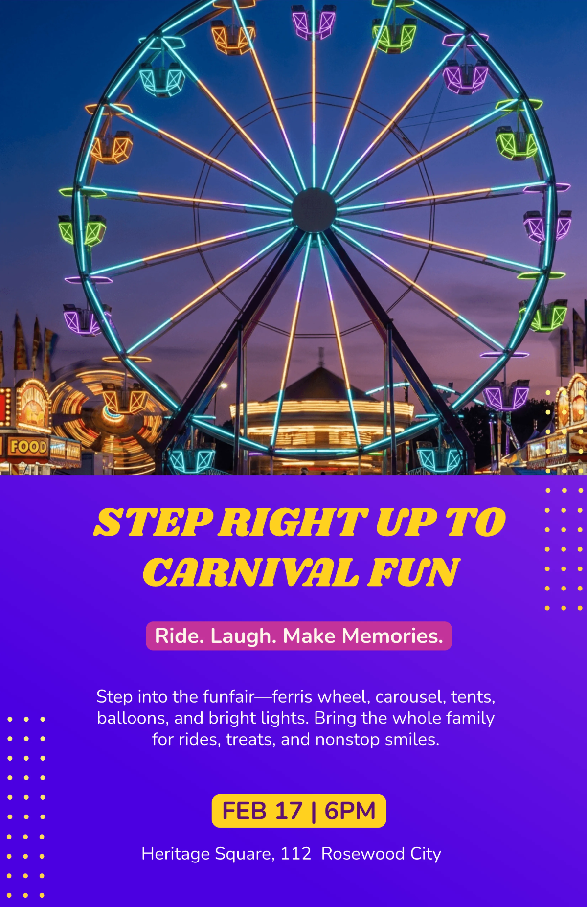 Free Carnival Funfair Poster Template to Edit Online